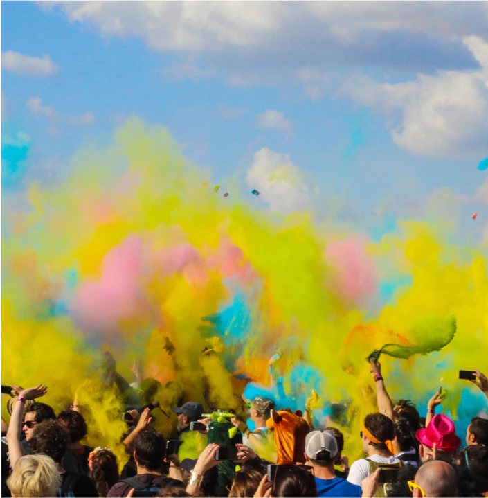 Crowd at a color run
